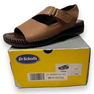 Dr. Scholls Nina Sandals Tan Side Strap Cut Out 7.5M
